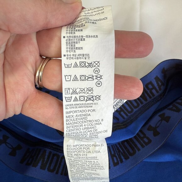 Under Armour Womens HeatGear Compression Shorts XL Blue Activewear Gym Workout - Picture 11 of 12